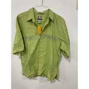 Reyn Spooner Shirt Mens Large Green Regency Surf Boards Embroidered Button Down